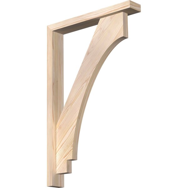 Ekena Millwork Imperial Block Smooth Bracket w/ Offset Brace, Douglas Fir, 3 1/2"W x 22"D x 34"H BKT0402X22X34IMP05SDF - main